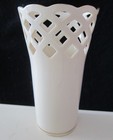 LENOX CHINA 6 3/8’’ LATTICE PERFORATED GOLD RIMMED WICKER  VASE — photo 2