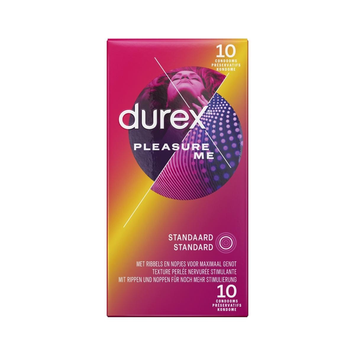Durex Pleasure Me 10 Stück Kondome gerippt & genoppt – Zusätzliche Stimulation