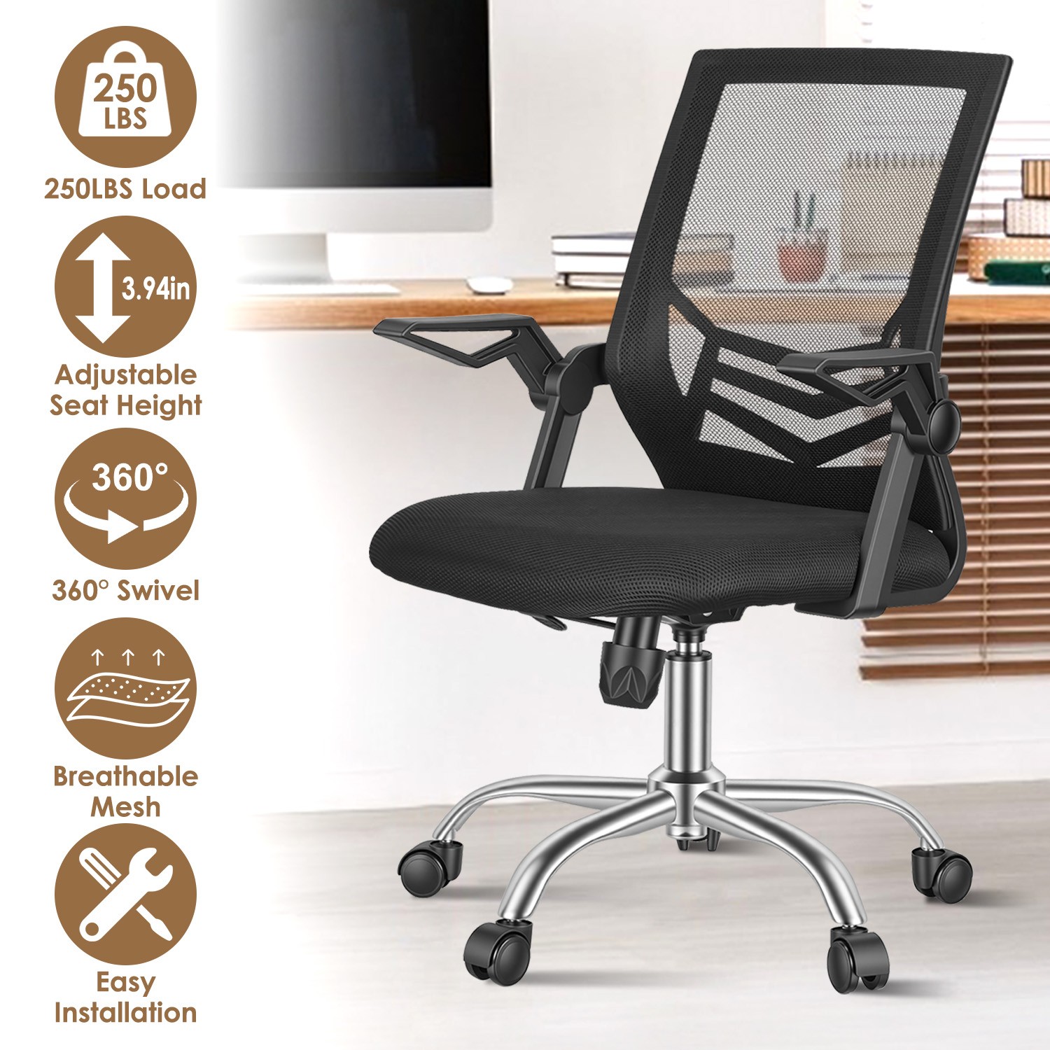 Adjustable Virgin Sponge Seat Cushion Task Chair