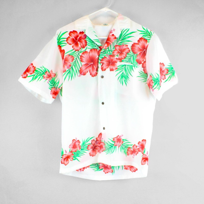Royal Creations Hawaii Men's Hawaiian Shirt Small Red Green White