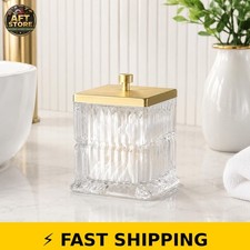 Vince Camuto Home Glass Cotton Jar Holder - Matte Gold Lid
