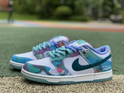 #ad HF6061 400 NK DK Low Futura Laboratories Bleached Aqua Men#x27;s Shoes Size 4 13 $177.00