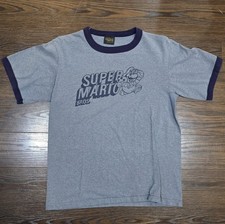 RARE VTG 80s Super Mario Bros Ringer Short Sleeve Changes Tag T-Shirt Size M