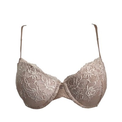 Natori Womens Size 32D Bra Full Coverage Beige Lace Underwire Lined Nude
