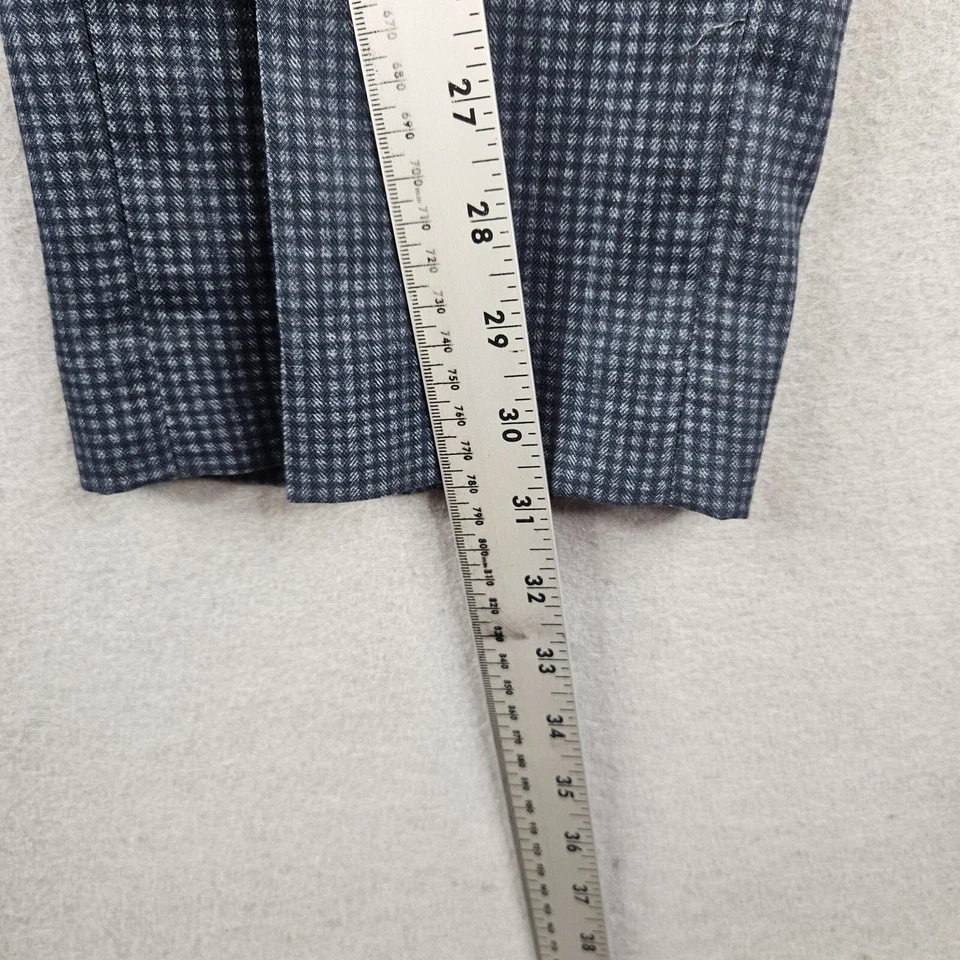 Jack Nicklaus 高尔夫裤男式 31x31 标签 32x32 蓝色格子平底休闲 — 第 4/4 张图片