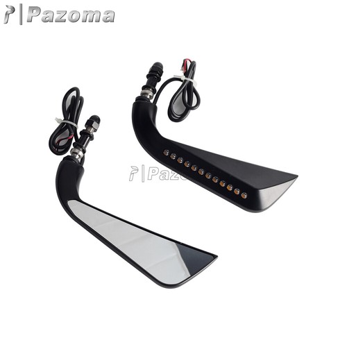 2X Espejos retrovisores con luces de giro LED para Harley Sportster 883 1990-13 - Imagen 3 de 10