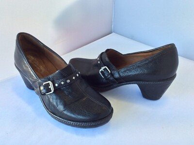 NATURALIZER N5 Comfort Black Leather Low Heels Women Shoes Size