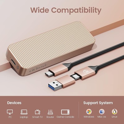 20Gbps USB C to M.2 NVMe SSD Enclosure Reader USB 3.2 Gen2x2 NVMe M2 Case 4TB