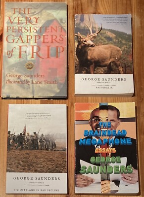 Lot of 4 George Saunders Books Pastoralia Civilwarland Very Persistent Braindead