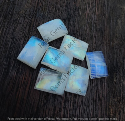 Natural Rainbow Moonstone Rectangle Shape Wholesale Cabochon Lot Loose Gemstone