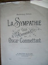 La Sympathie, Valse Sentimentale par Oscar Commettant