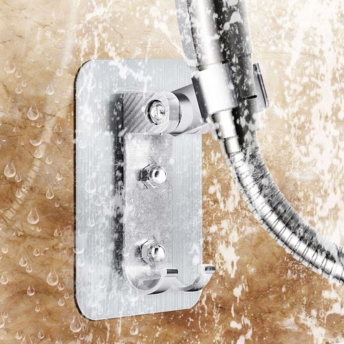 2 Pack Bathroom Shower Head Holder Self-adhesive Wall Mounted Bracket Adjustable - Picture 2 of 12