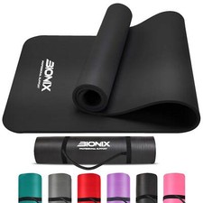 Yoga Mat Thick 10mm Non Slip Gym Exercise Fitness Pilates Carry Strap NBR 183x62