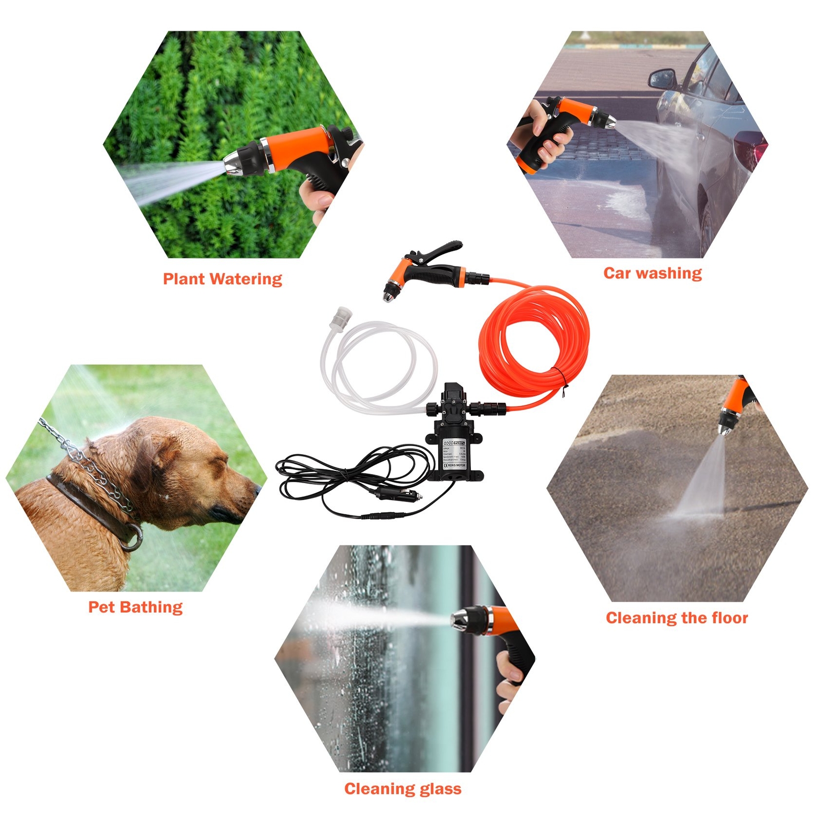 12V 100W Electric Pressure Washer Pump High Pressure Water Pump Car Sprayer Tool