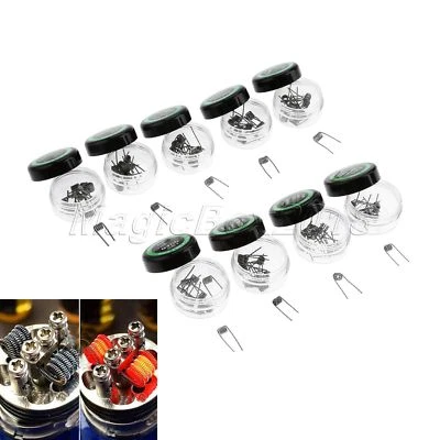 Prebuilt Clapton Wire Coil Staple Staggered Fused Pre-Made Clapton Coil 10pcs