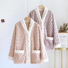 New Womens Bed Jacket Supersoft Fleece ButtonUp Pyjama Top Nightwear Lounge Wear