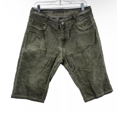 Tom Tompson Men's Dark Green Distressed Chino Shorts Size L