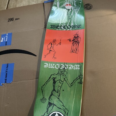 RARE Welcome Skateboards Necromancer shape Black Orange Green | eBay