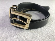 Gitano Accessories M/L Polyvinyl Chloride Black Belt With Gold Buckle 36X1