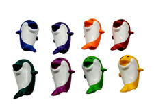 VTG 1997 Tomy AquaFun Do-Re-Mi Dolphins Musical Bath Toys Set of 8   No Floats