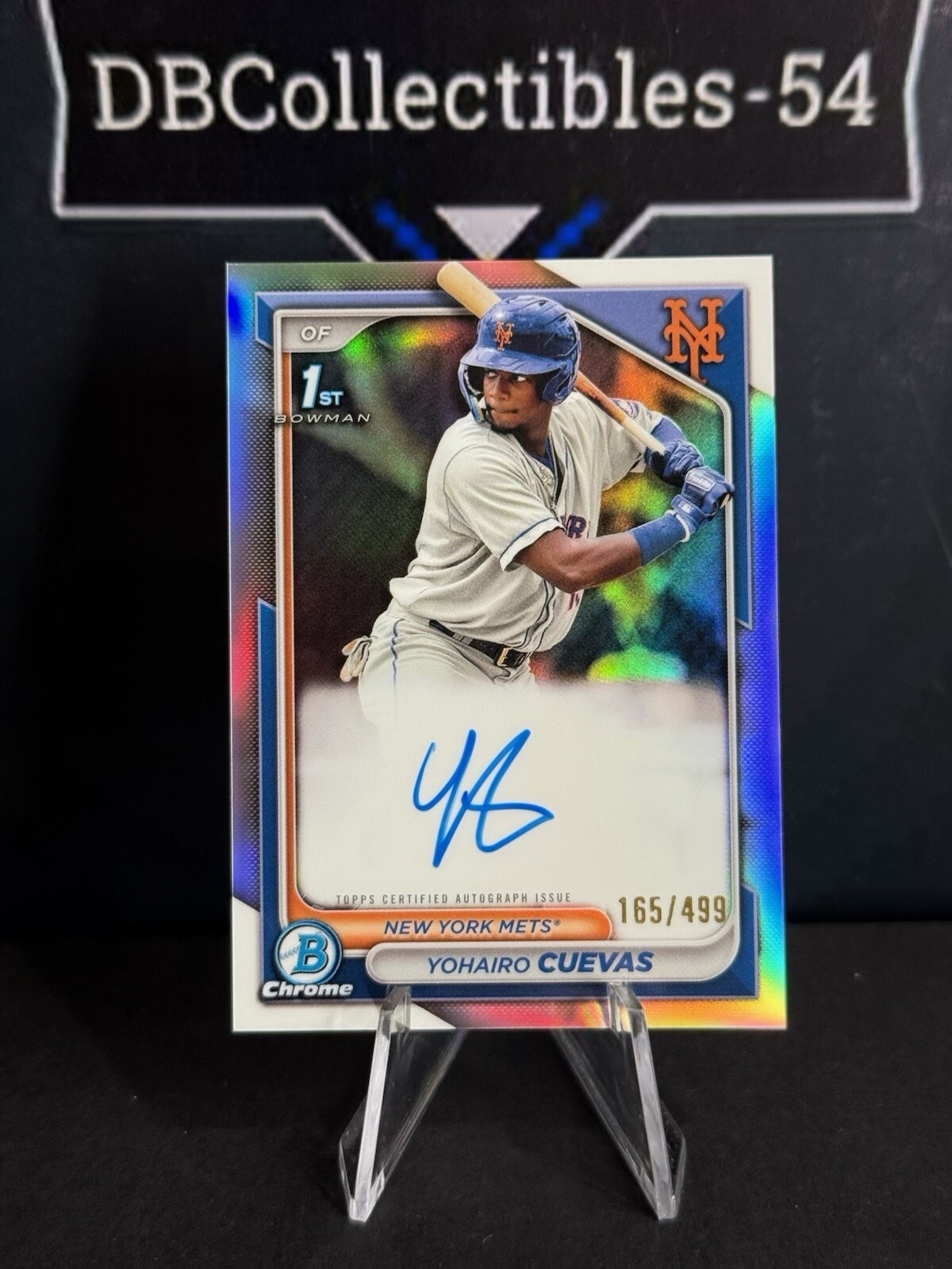 2024 Bowman Chrome Yohairo Cuevas 1st Refractor Auto /499 New Your Mets