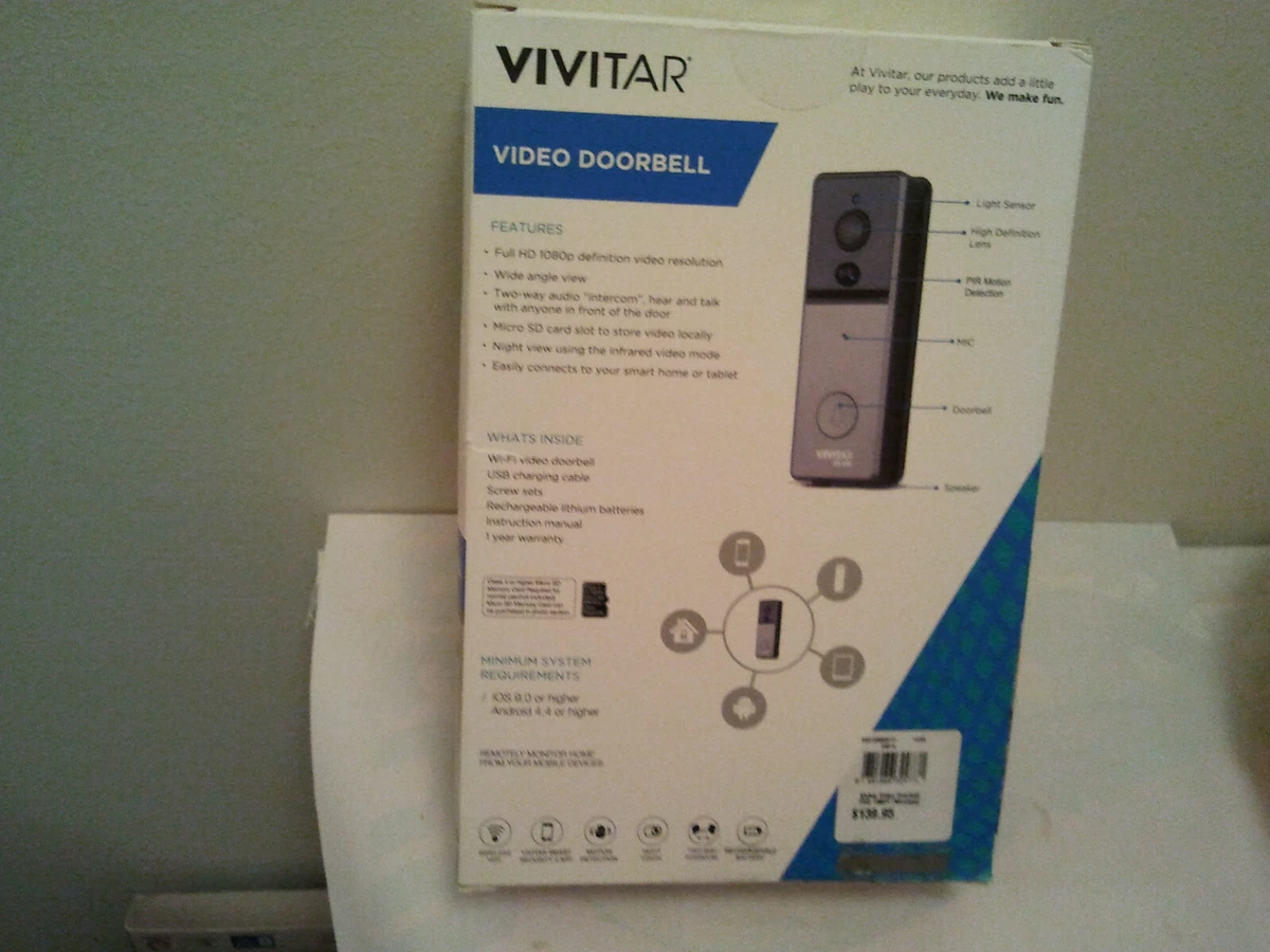 VIVITAR SMART SECURITY Wi Fi VIDEO DOORBELL FHD 1080p WIRELESS