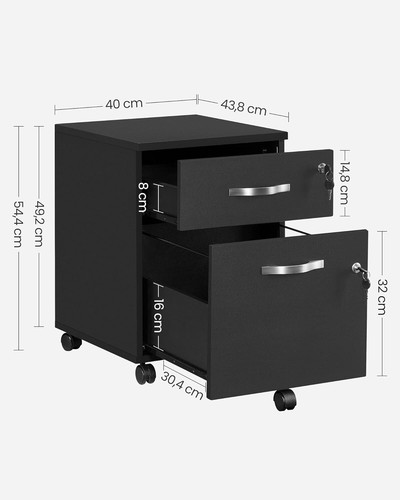 2-Drawer Vertical Filing Cabinet with Lock and Locks Lockable File Cabinet - Picture 4 of 36