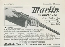1912 Marlin Repeater .22 Calibre Model 1987 Game Target Rifle Vtg Print Ad CO4