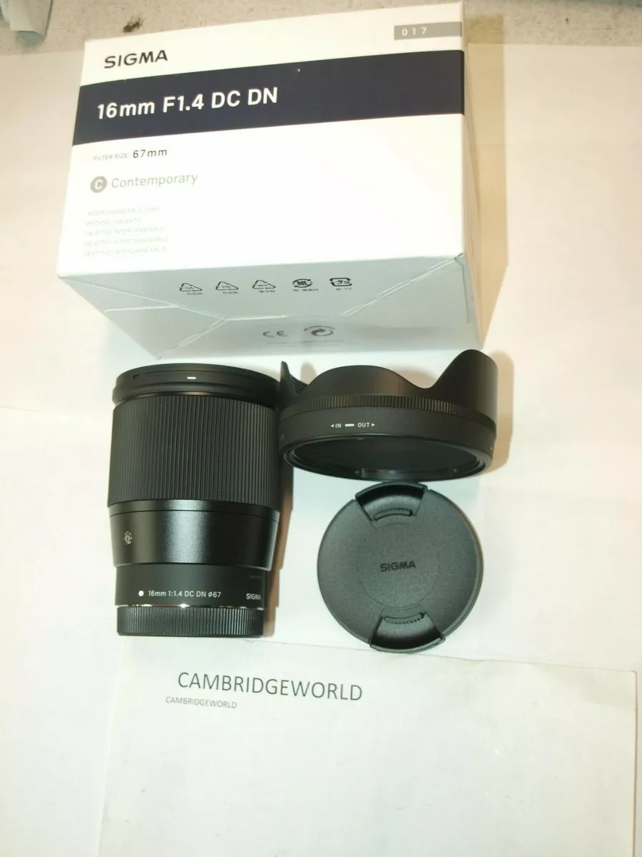 SIGMA 16mm F1.4 DC DN CONTEMPORARY PRIME LENS f SONY E NEW in FACTORY BOX &  HOOD