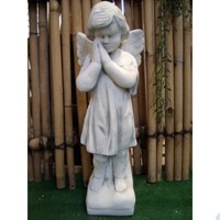 Betender Engel Skulptur Aus Steinguss Steinfigur Garten Frostfest Neu PO-499