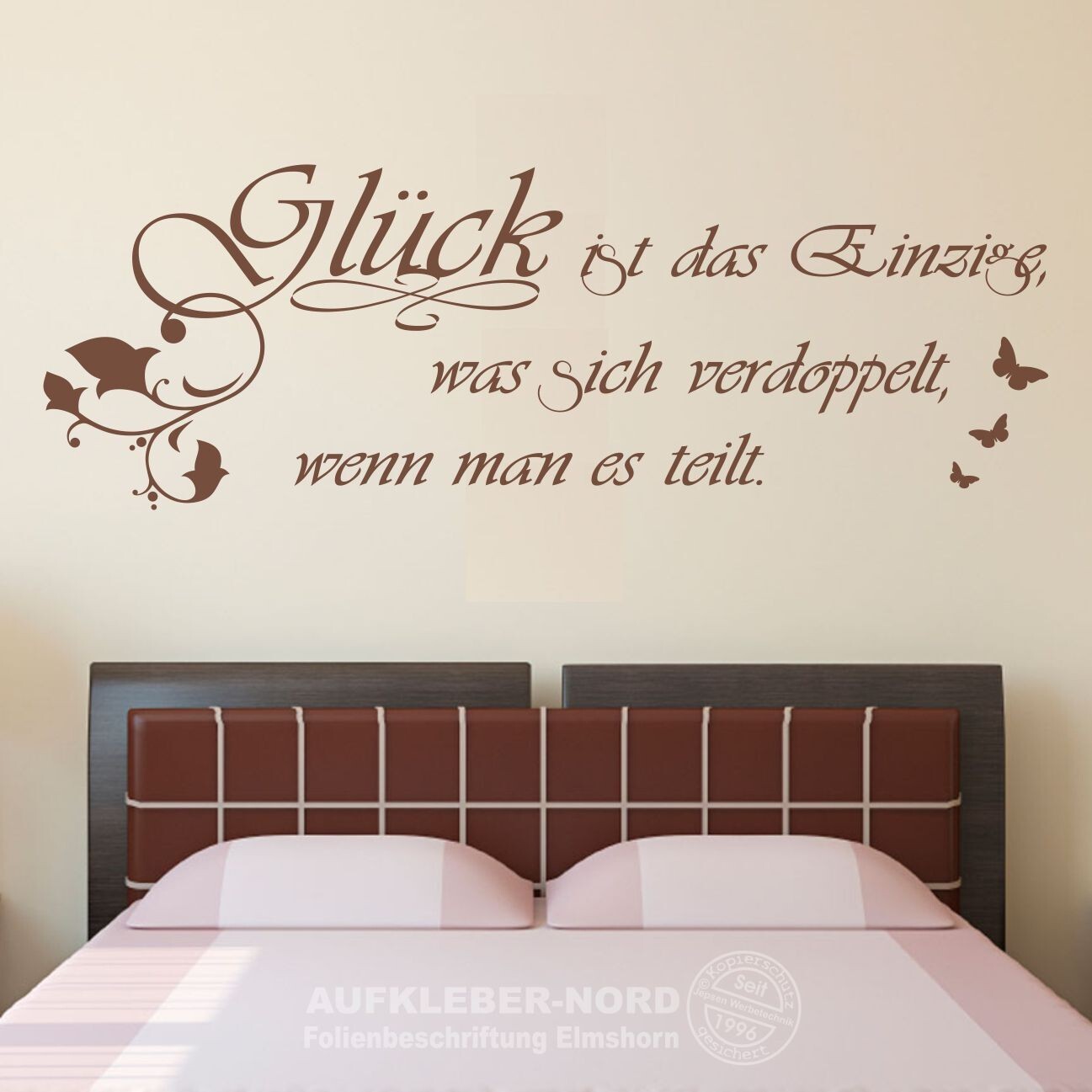 Glück ist das Einzige Wandtattoo 170cm A24 Wandaufkleber Schmetterlinge Sprüche