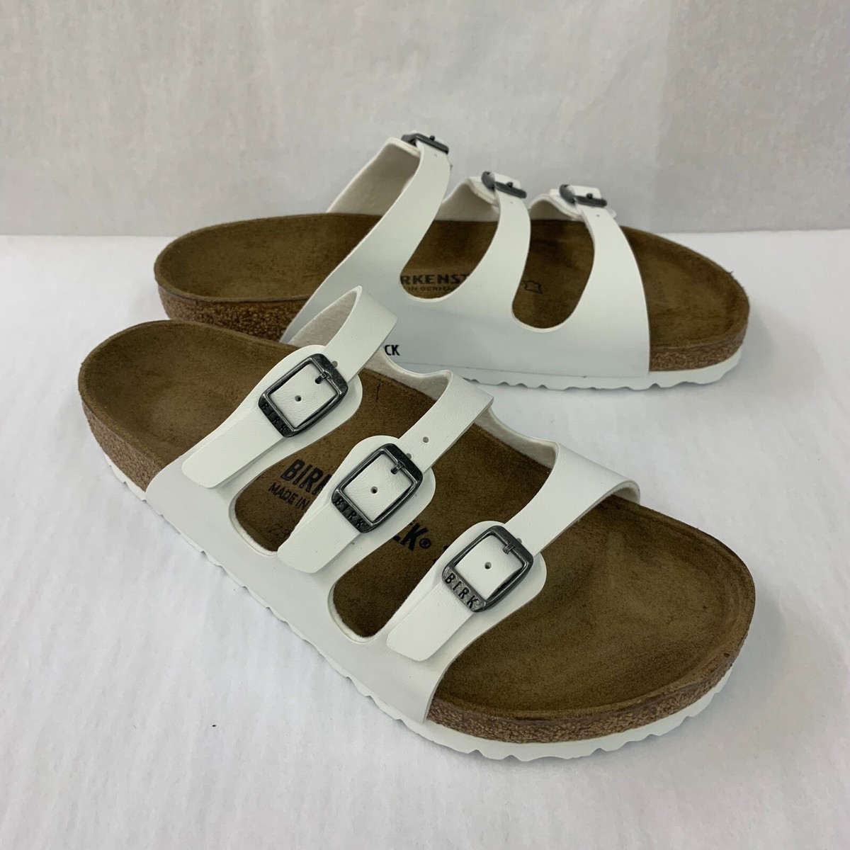 Birkenstock New w/ Box Florida White Birko Flor Narrow Width