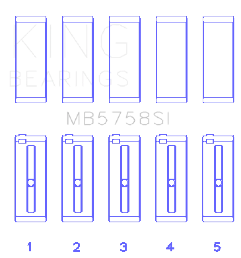 King Engine Bearings MB5758SI Main Bearing Set for 2007 Mini Cooper Foto 2 de 4