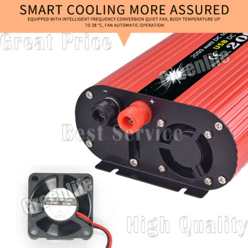 Onduleur 2000W 12/24/48V vers 220V Onde Sinusoïdale Convertisseur Eolien&Solaire - Imagen 6 de 14