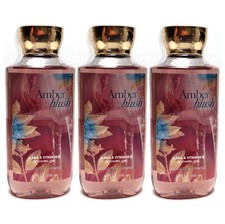 Lot of 3 Bath and Body Works AMBER BLUSH Shower Gel 10oz Fullsize Body Wash