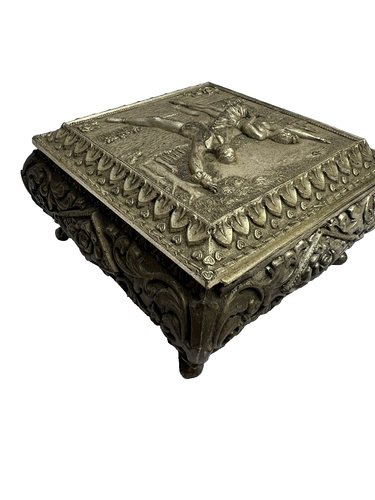 Vintage Ballet Dance Ornate Lined Footed Jewelry Trinket Box Balletcore - Picture 3 of 11