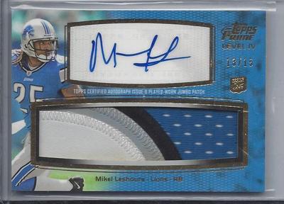 MIKEL LESHOURE 2011 TOPPS PRIME LEVEL 4 JUMBO 4 COLOR PATCH AUTO RC #D 13/15