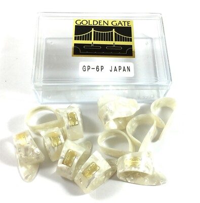 Golden Gate Thumb Picks 12 Pack Pearloid Guitar or Banjo Large White