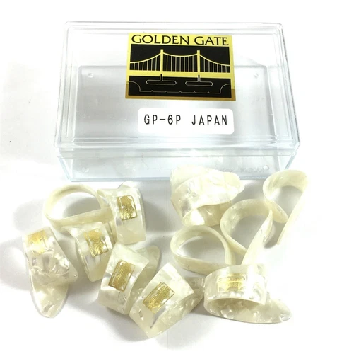 Golden Gate Thumb Picks 12 Pack Pearloid Guitar or Banjo Large White