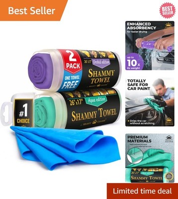 3-Pack Super Absorbent Car Drying Towels - Scratch-Free Chamois Cloths