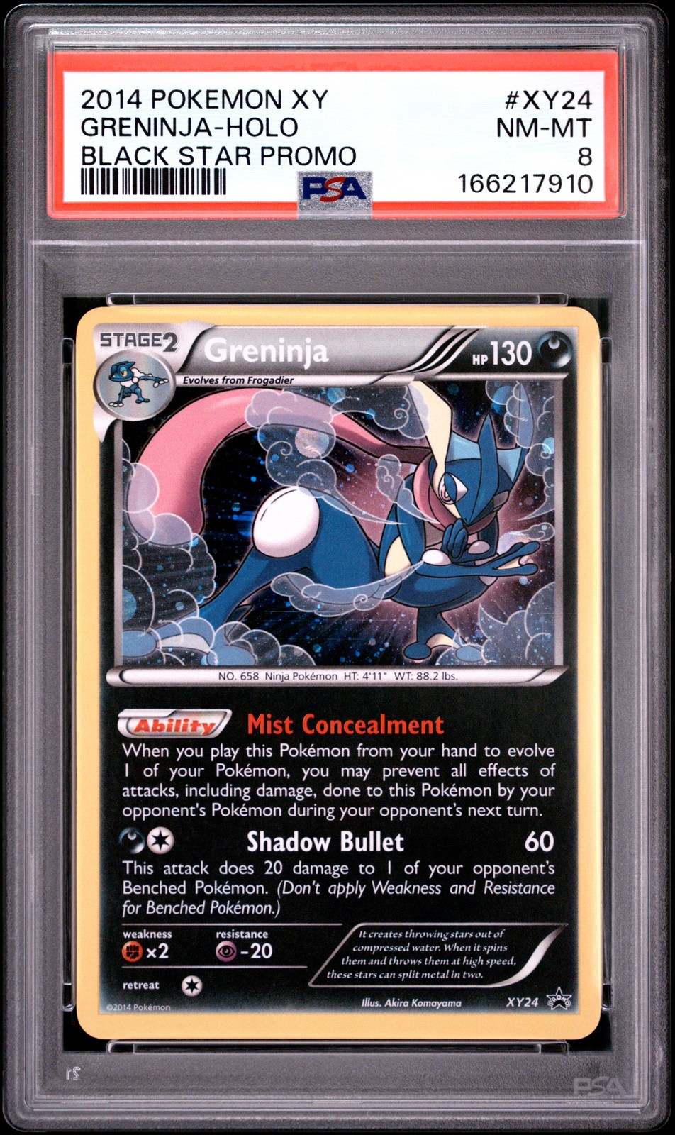2014 POKEMON XY BLACK STAR PROMO #XY24 GRENINJA-HOLO PSA 8