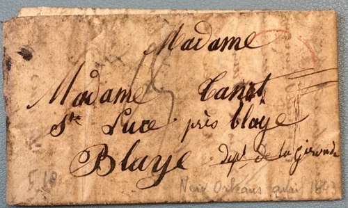 Letter From NOUVELLE ORLEANS (Louisiana, ETATS UNIS) To BLAYE (Gironde) /1843