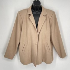 PrettyLittleThing NEW Oversized Blazer Sz 8 Oatmeal One Button Lined Career