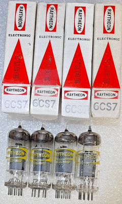 Quad 6CS7 Raytheon NOS Vacuum Tubes, Leben, TV-7D Tested - will combine shipping