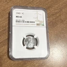 1943 Lincoln Wheat Small Cent Steel Philadelphia NGC MS66 Cert 6811911-028