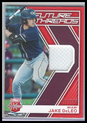 Jake DeLeo 2023 Panini Elite Extra Edition Future Threads Relic Orange SP /199