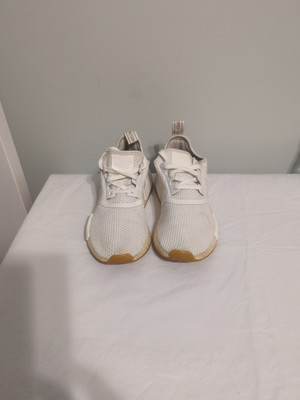 Adidas  Triple White Gum NMD R1 Boost Running Shoes Sneakers Mens 5.5