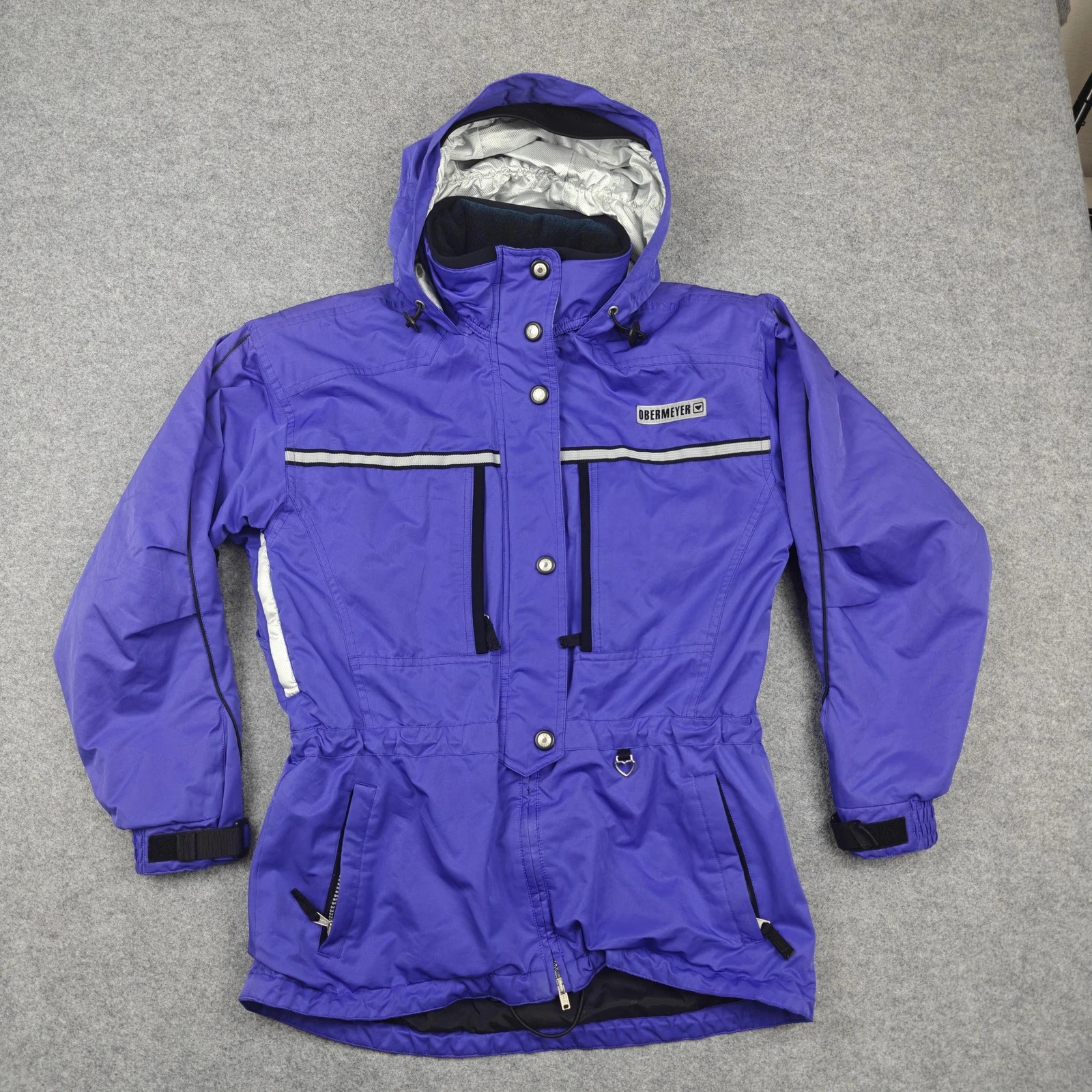 Obermeyer Ski Jacket Womens 10 Purple Hooded Insulated Snow Winter Warm Pockets