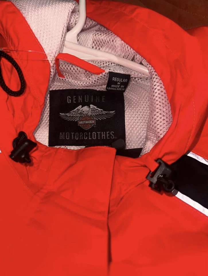 Harley Davidson Cortavientos Chaqueta de Lluvia Pantalones Traje 2 Piezas Conjunto y Bolsa Talla M Foto 4 de 4