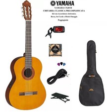 YAMAHA CX40 CHITARRA CLASSICA AMPLIFICATA BORSA ACCORDATORE POGGIAPIEDE CORDE CA